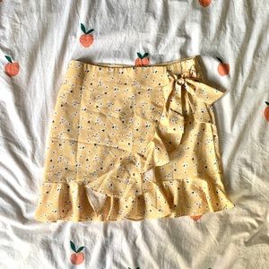 Princess Polly Yellow Floral Wrap Skirt